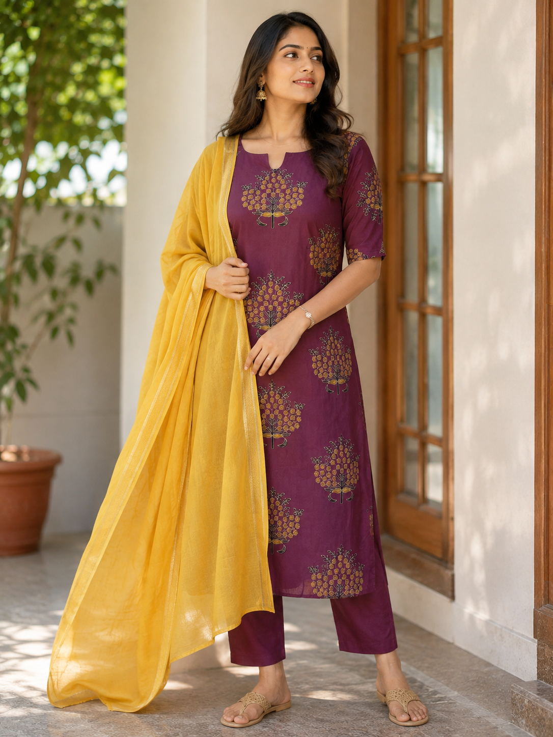 pure cotton kurti with soft cotton dupatta