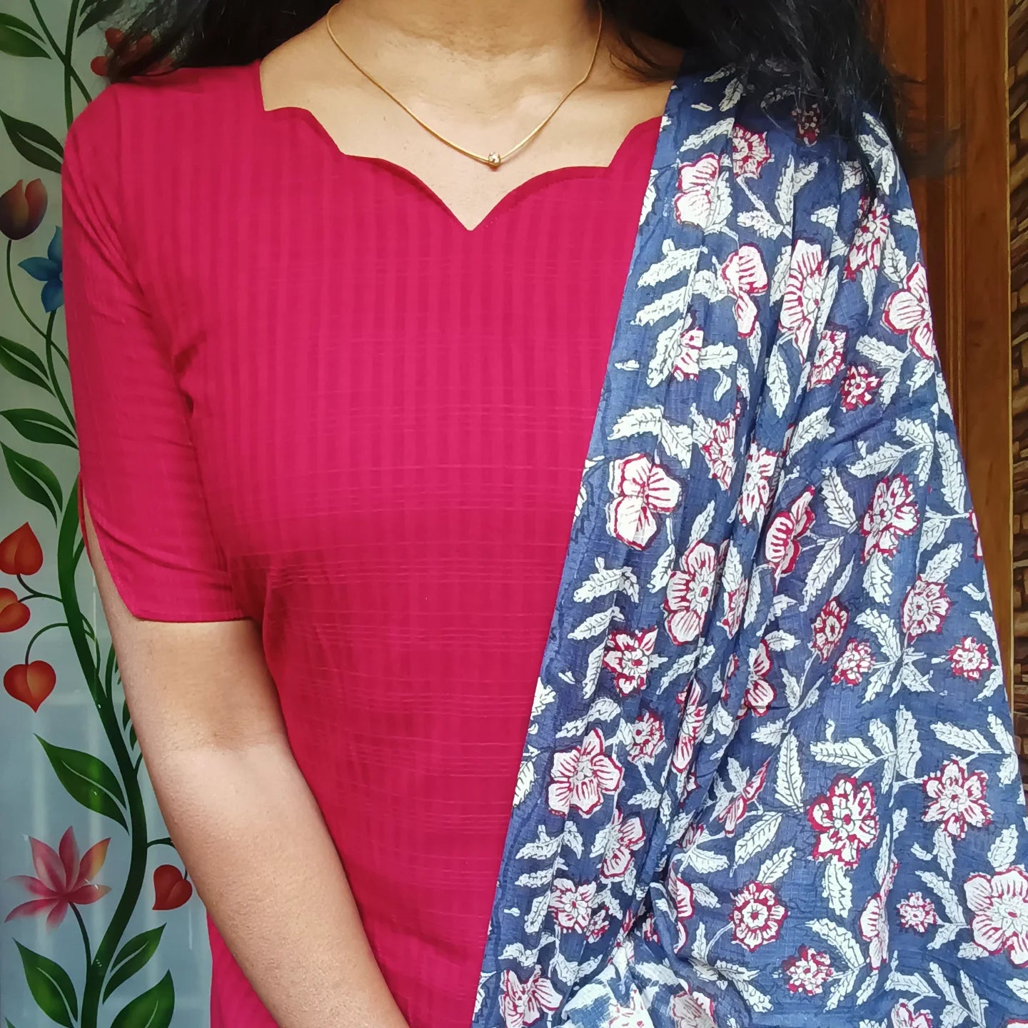 Pure handloom cotton kurti with dupatta