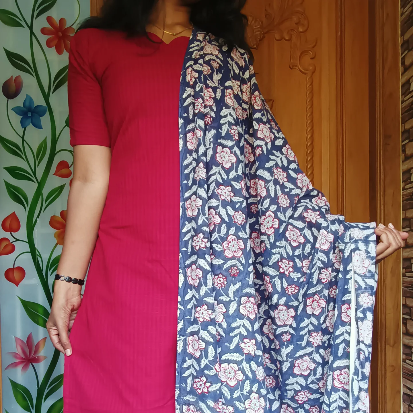 Pure handloom cotton kurti with dupatta