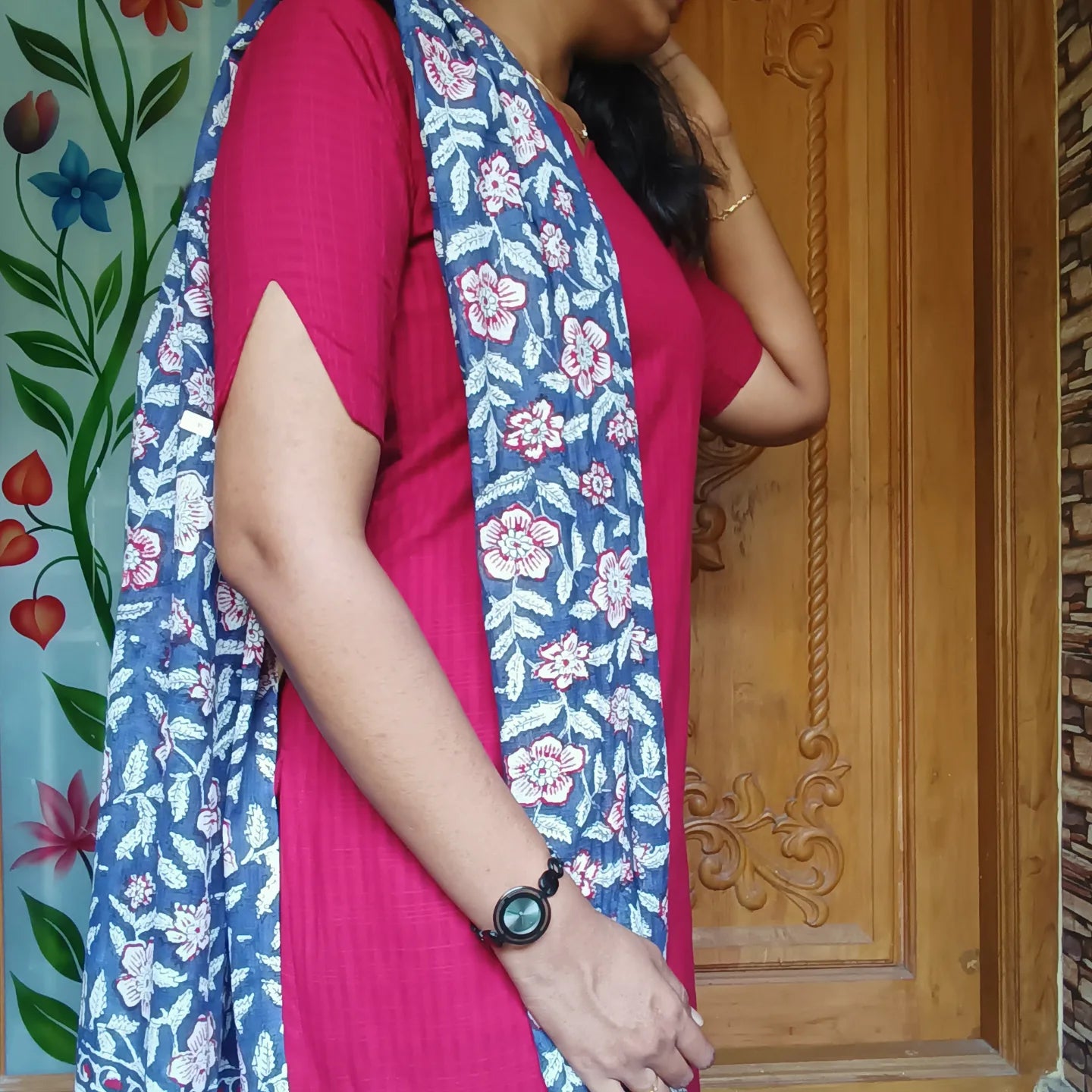 Pure handloom cotton kurti with dupatta