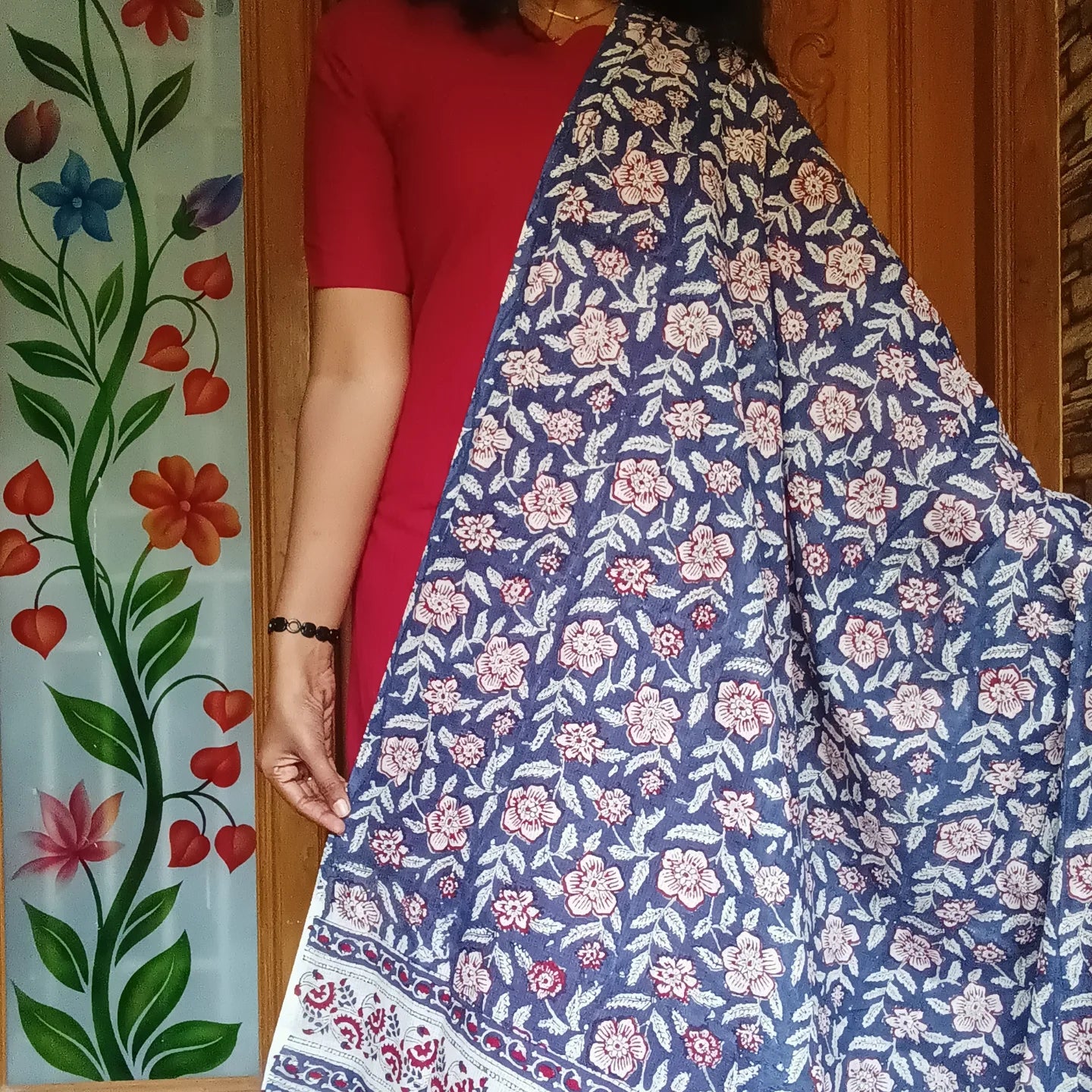 Pure handloom cotton kurti with dupatta