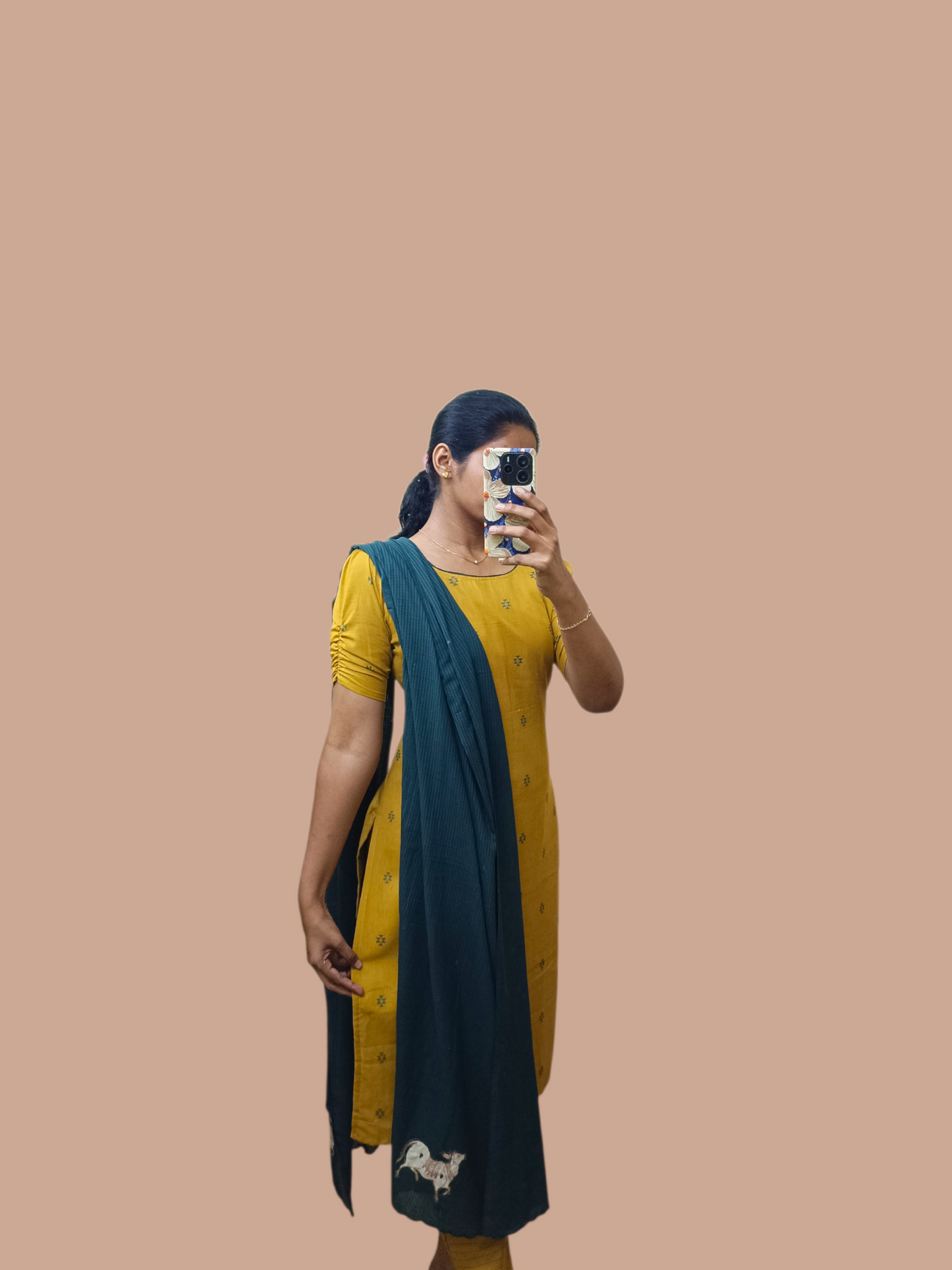 Pure cotton 3 pcs set  (with applique work detailing)