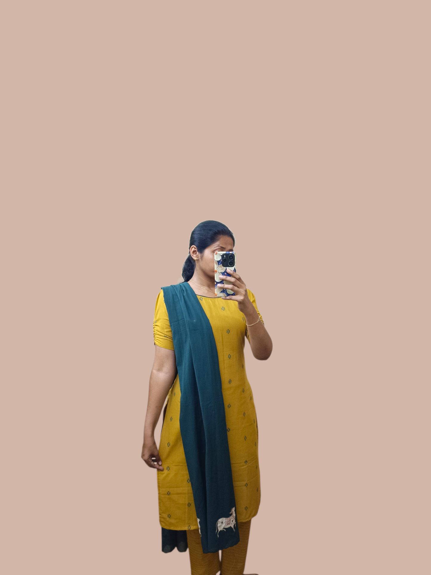 Pure cotton 3 pcs set  (with applique work detailing)