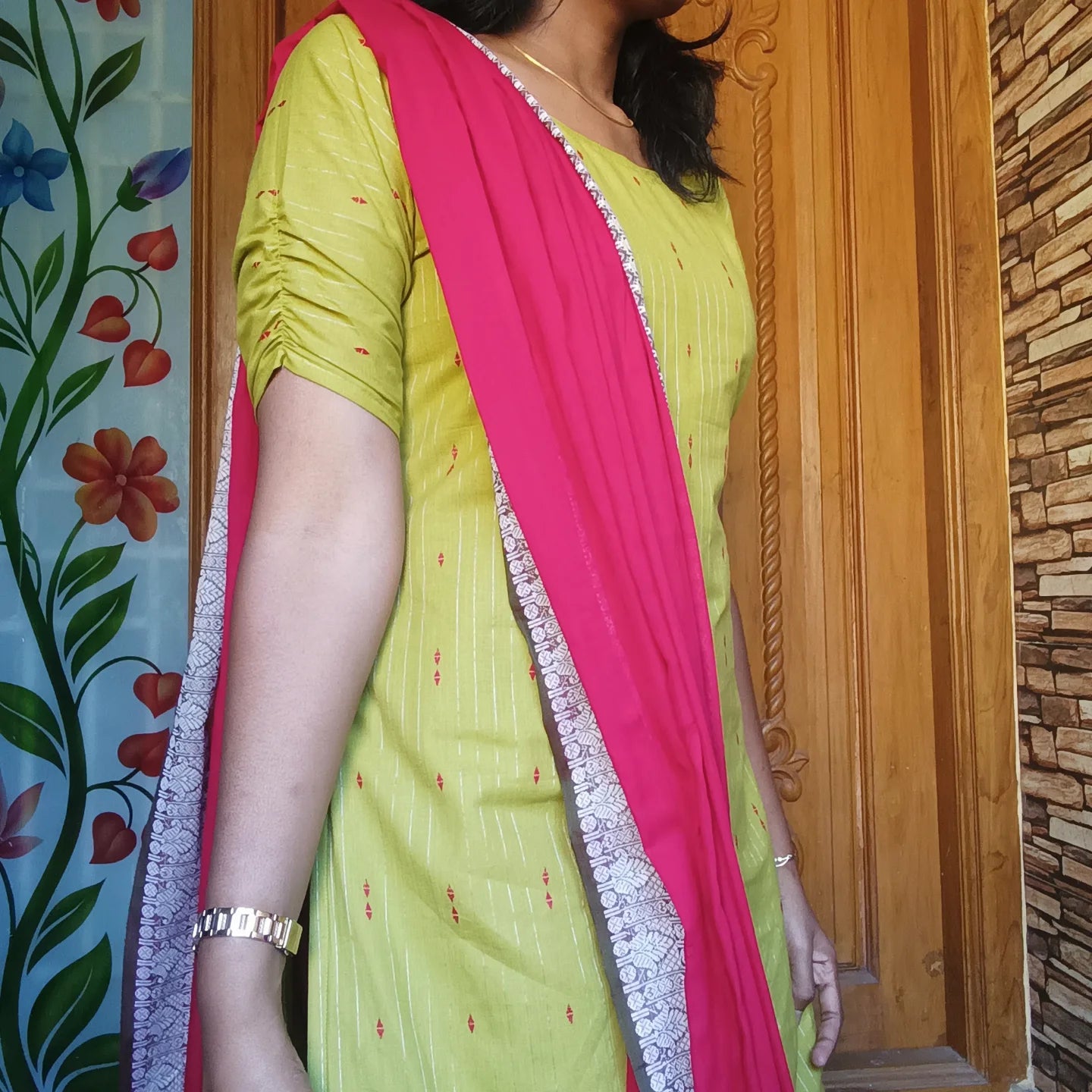 Pure cotton kurti with dupatta set