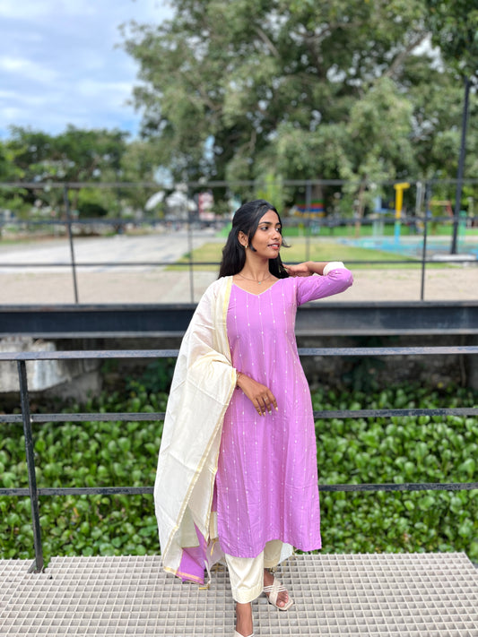 Lilac Cotton salwar set