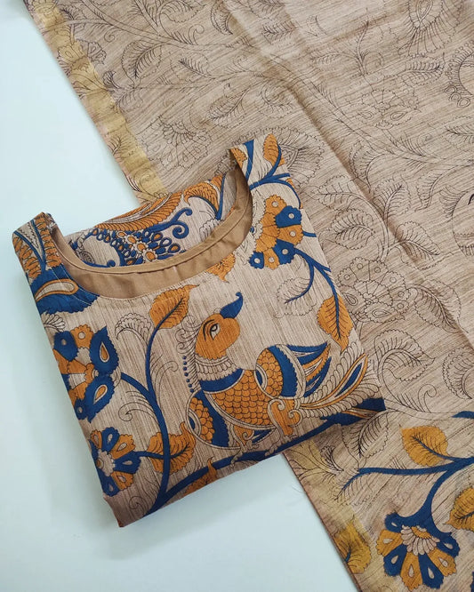 Chanderi kurti with duppata