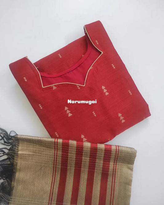 Raw silk kurti set with dupatta
