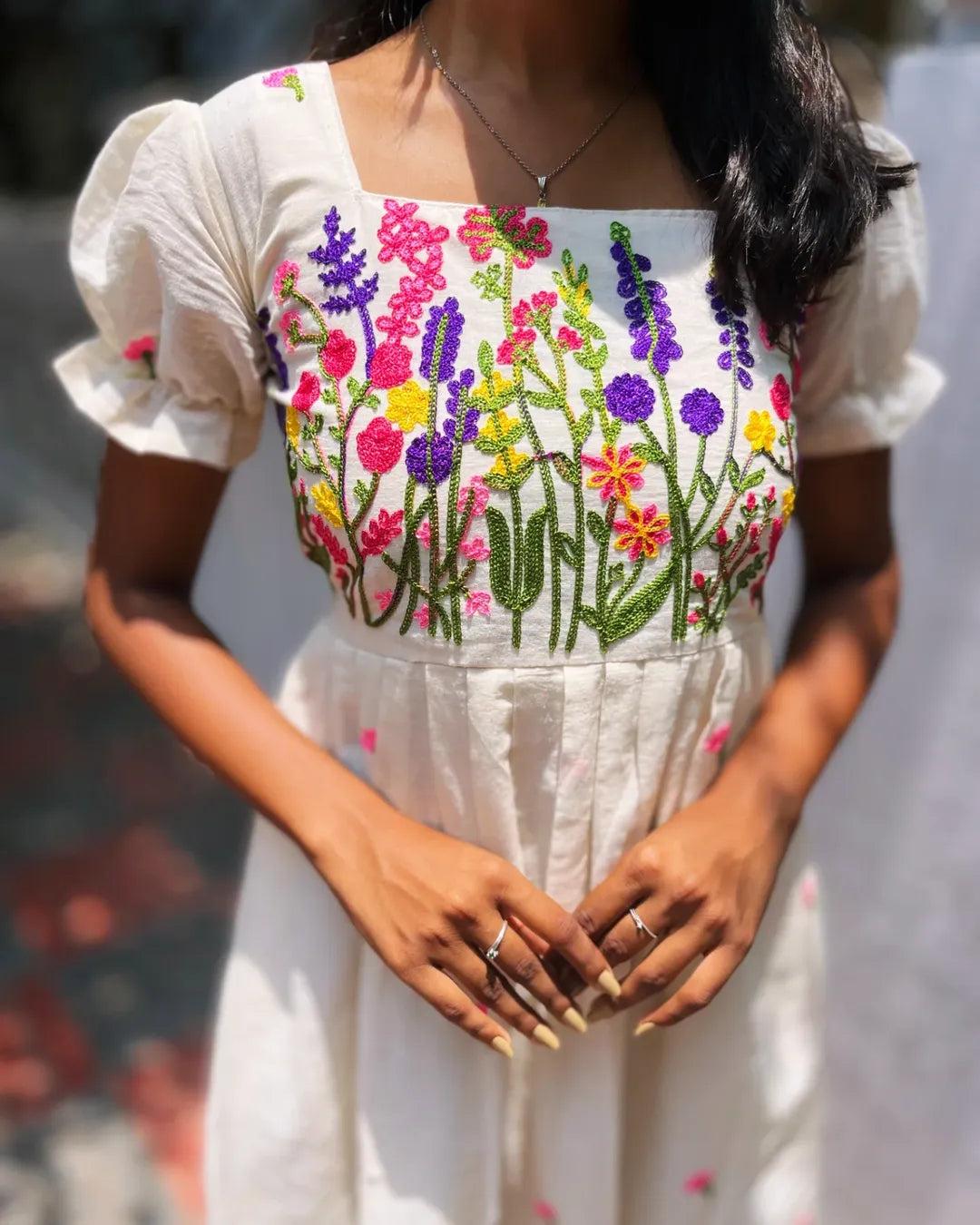 pure cotton hand embroidery maxi