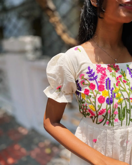 pure cotton hand embroidery maxi