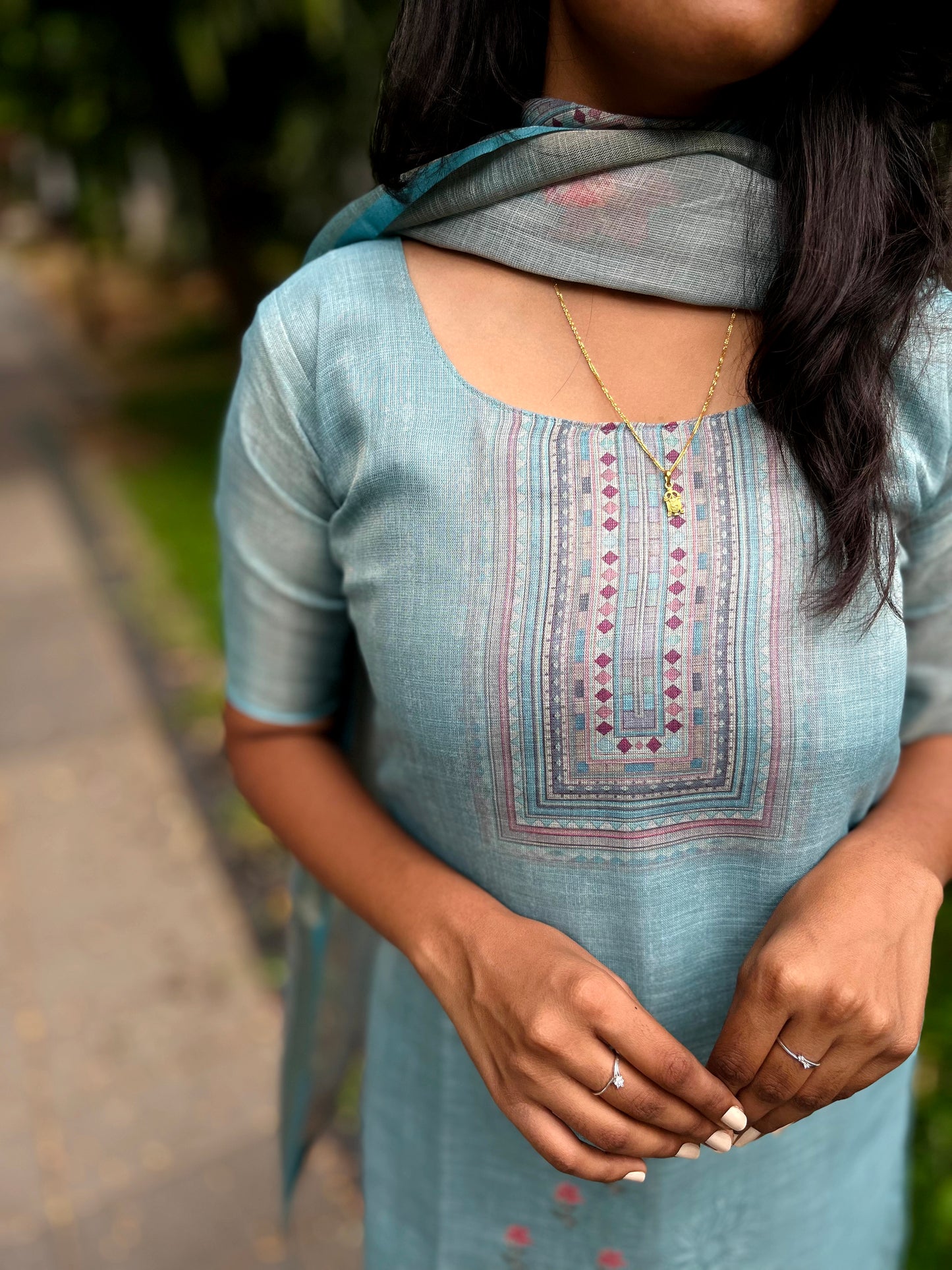 NC03-premium tissue kurti + duppata