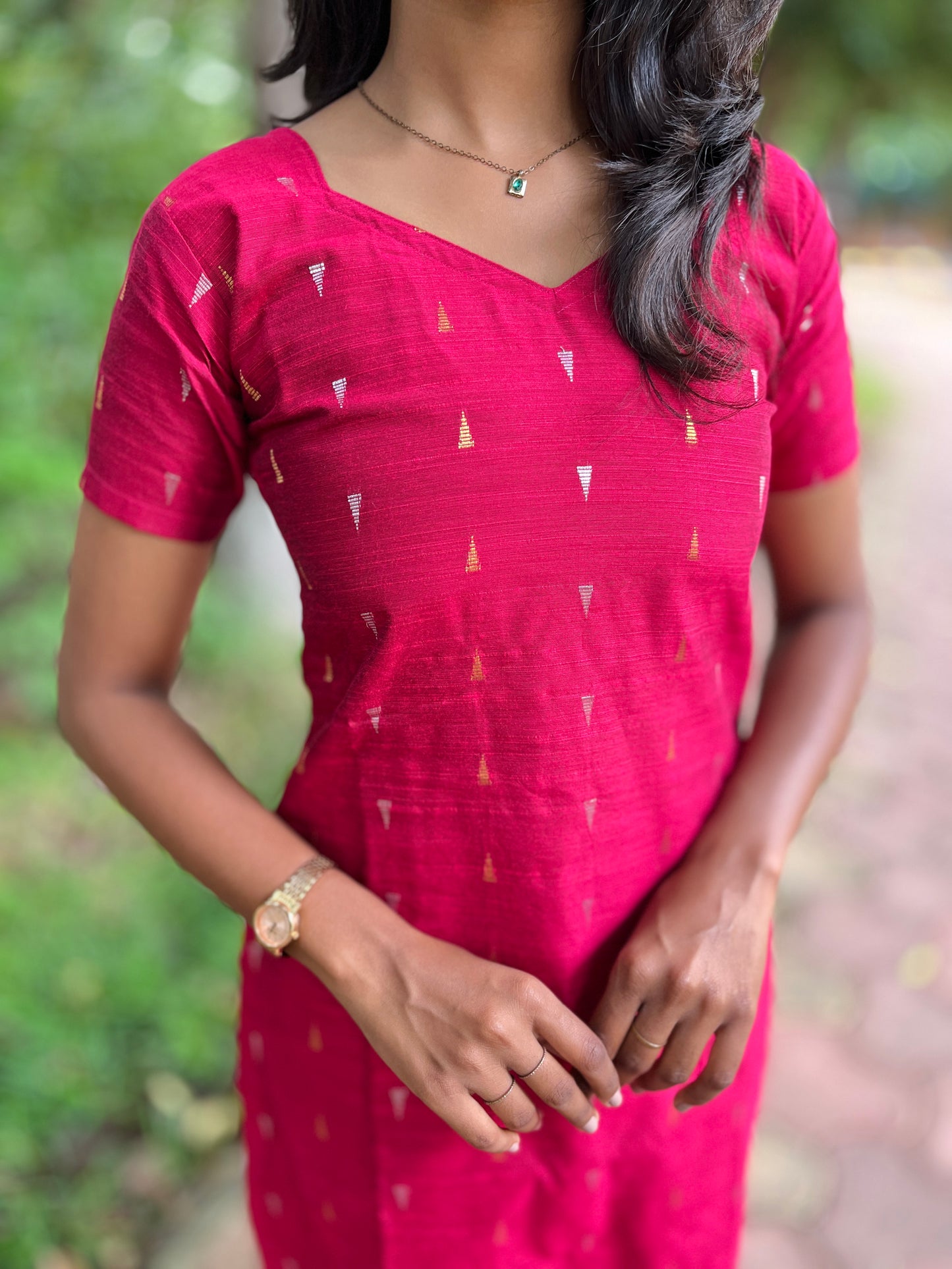 Handloom raw silk 3 piece set