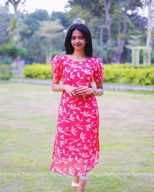 Premium georgette kurti with (cotton lining)