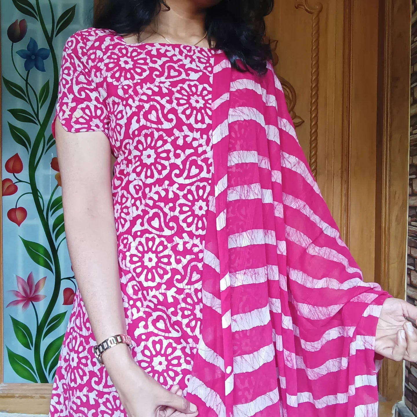 Pure cotton batik printed 3pcs set