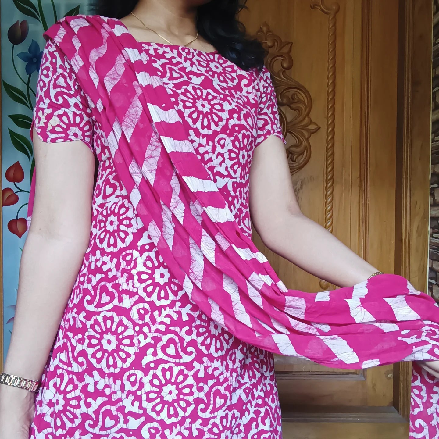 Pure cotton batik printed 3pcs set